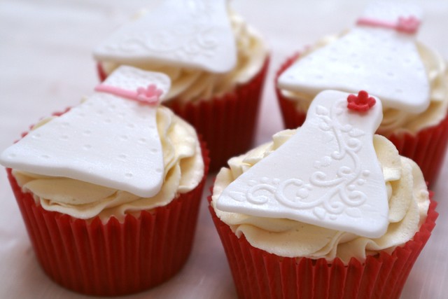 Wedding dress cupcakes