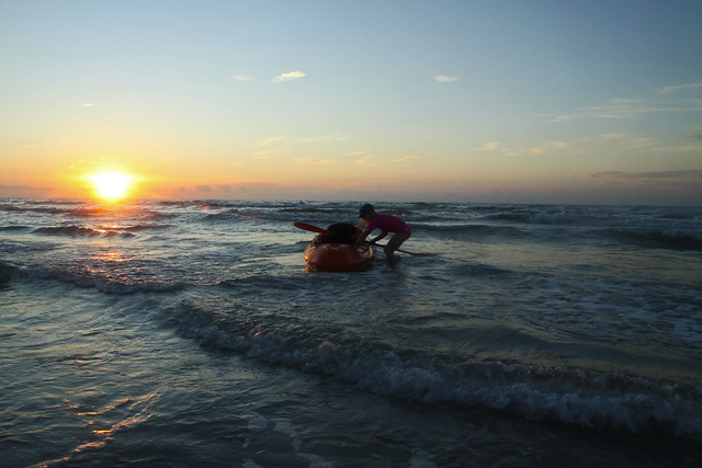 kayak at sunrise