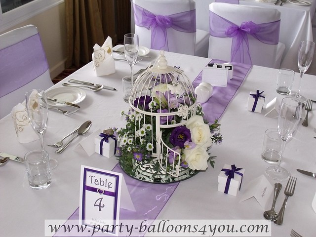 Purple and White Wedding Decorations