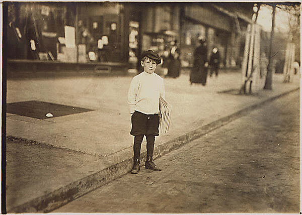 Photograph of William Lerch, 7 year old news-boy who sells for his brother., 04/15/1912