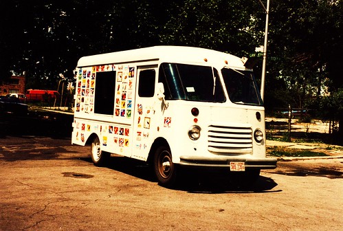 An old 1950's and 60's era ice cream truck in Chicago's Pulman neighborhood.  Chicago Illinois USA. June 1985. by Eddie from Chicago