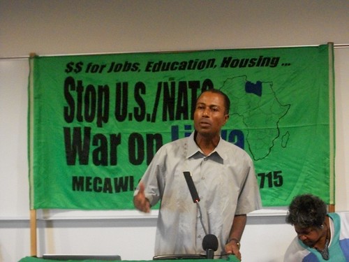 Mark Fancher of the National Conference of Black Lawyers (NCBL) addressed the Detroit emergency meeting to stop the US-NATO war against Libya. The event was held on August 27, 2011. (Photo: Abayomi Azikiwe) by Pan-African News Wire File Photos