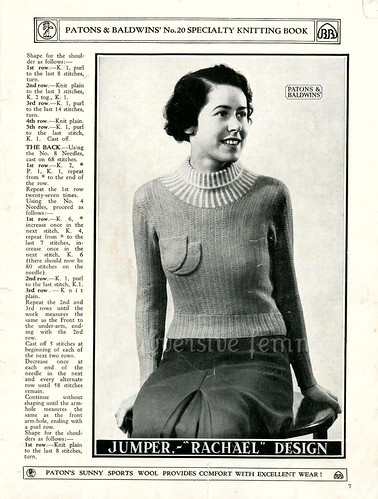 1930's Knitting pattern by bex P&B's Specialty Knitting Book No.20
