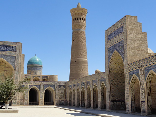 Mosque Kalon and the impressive Minaret, Buchara, Uzbekistan by travelourplanet.com, on Flickr