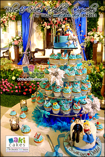 Blue Silver Superman Wedding Cupcakes Maki Cakes