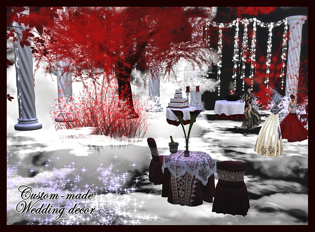Red Silver Wedding in the Clouds Creating the ambience the decoration as 