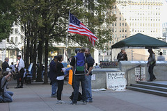 I love the flag with the peace sign! #ows