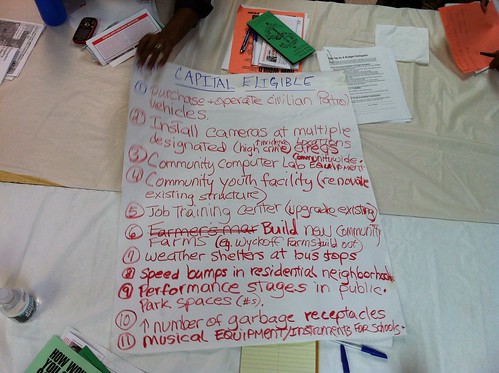 Participatory Budgeting NYC one group's capital budget ideas