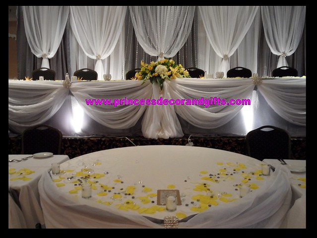 Platinum Silver White Backdrop Wedding Decor Head Tables BLING