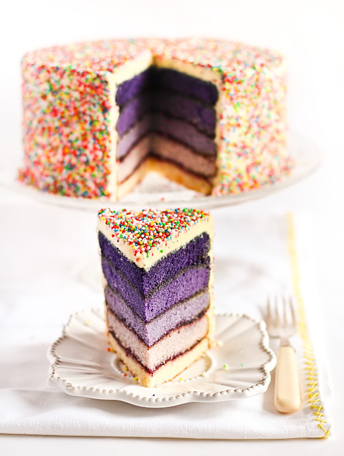 Purple Ombré Sprinkles Cake