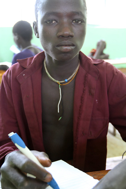 Ethiopia tribes Surma Suri people Young student seen in a school in Koka