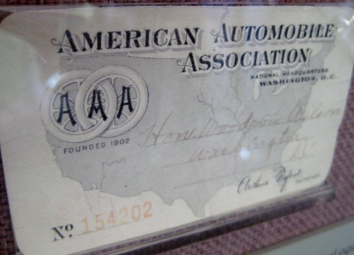 President Woodrow Wilson's AAA card