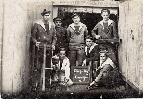 Sailor Carpenters on French Navy training ship 'Armorique'. 1932.