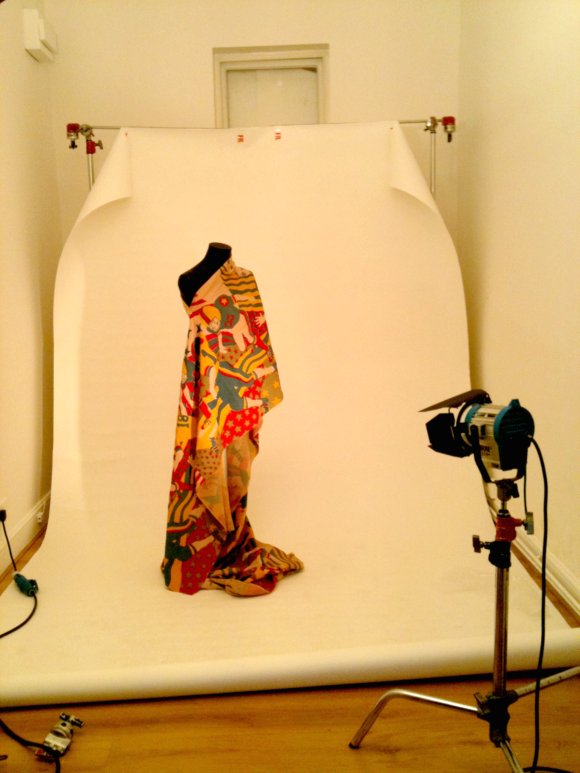 Tommy Roberts book photoshoot: Jane Wealleans print fabric