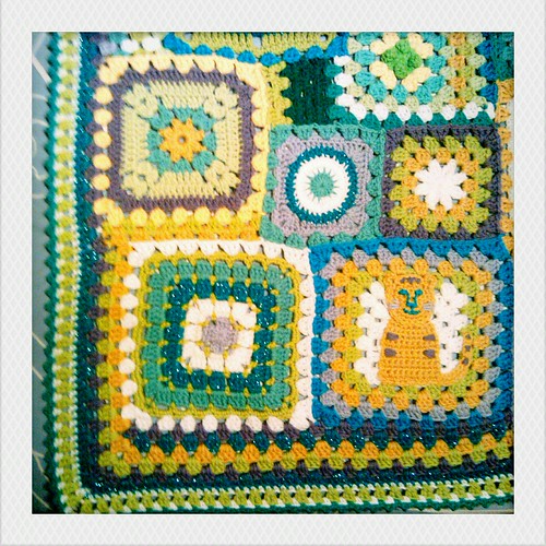 granny square sampler baby blanket