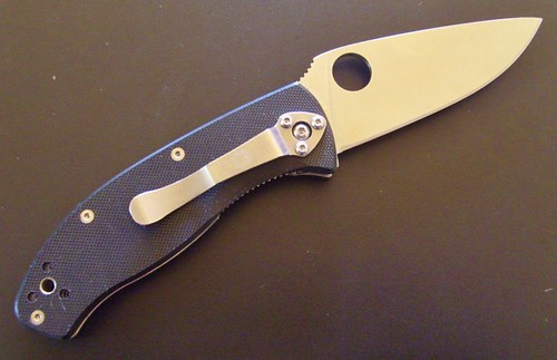 Spyderco Tenacious Folding Knife 3-3/8" Plain Blade, G10 Handles