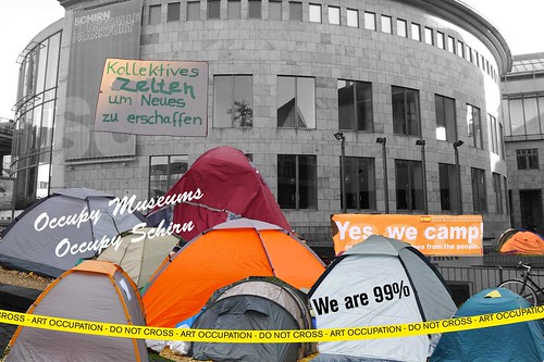 Occupy Zeltlager vor der Schirn Kunsthalle