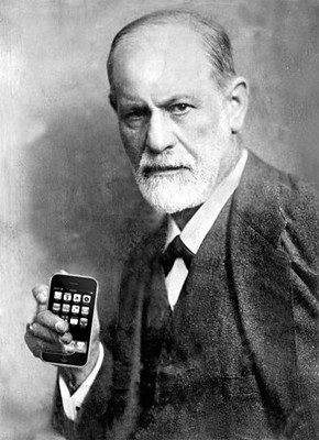 Sigmund Freud and an iPhone