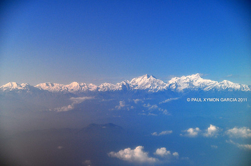 View from the plane flying into Kathmandu, Nepal