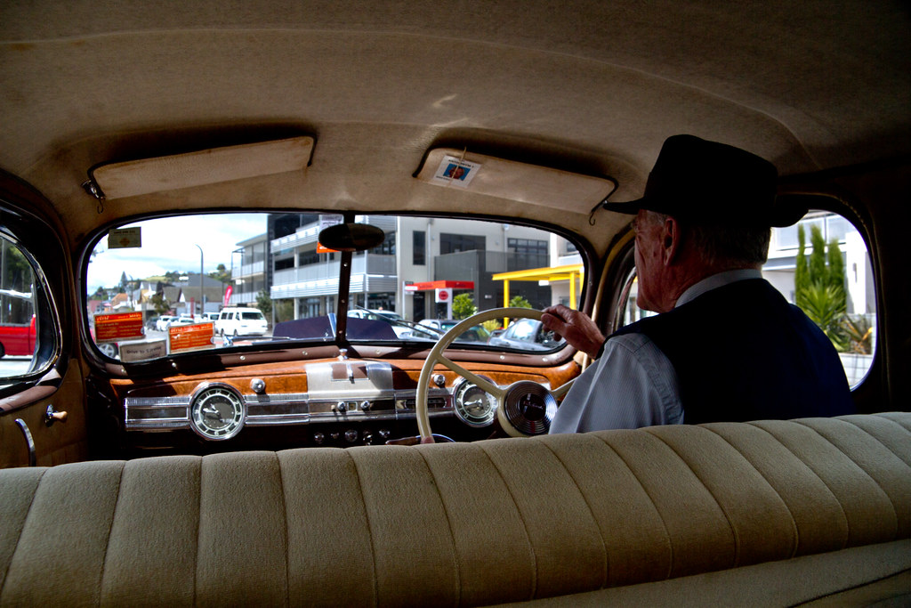 Tony in the Packard