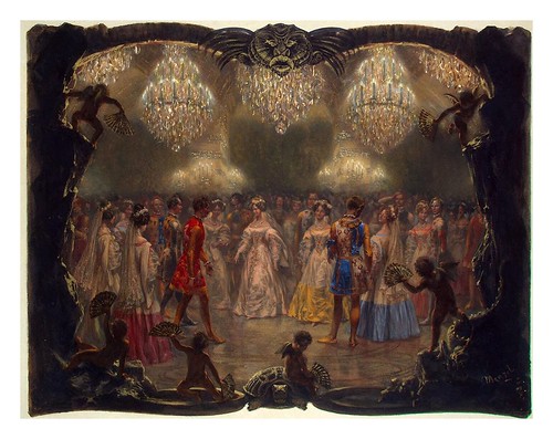 013-Baile en el Palacio Nuevo 1829-Album The Magic of the White Rose-1854- Adolph von Menzel-Hermitage Museum