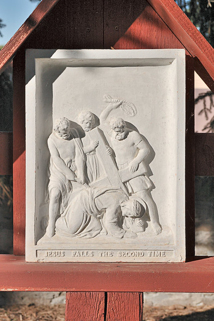 Little Sisters of the Poor, in Saint Louis, Missouri, USA - Station of the Cross - Jesus falls a second time
