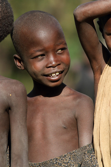 Ethiopia tribes Surma Suri people Young boy seen in a school in Koka