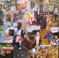 Mixed media collage by artist Claire Levine