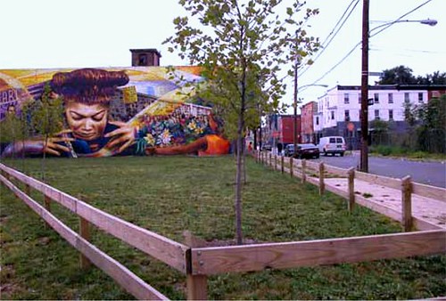 vacant lot in Philadelphia greened by the PA Horticultural Society (by: PA Horticultural Society via Feceral Reserve Bank of Philadelphia)