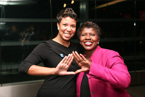 Nicole Wells Foster and Gwen Ifill