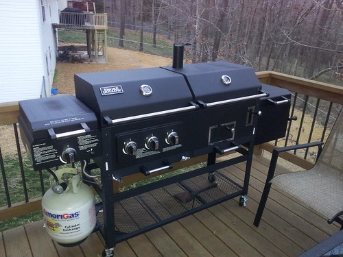 My new grill. Gas, charcoal, smoker 3 in 1. by CommercialScott