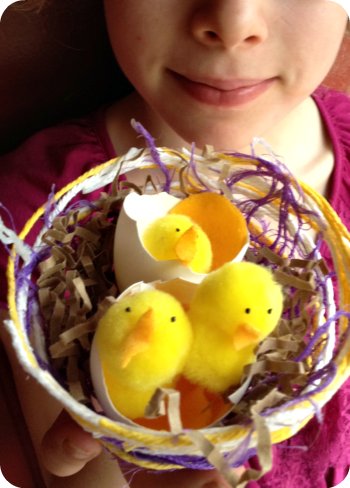 pom pom Easter chick craft