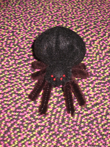 Handmade felt spider