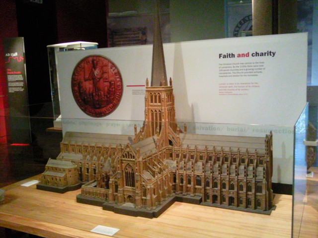 Model of church at Museum of London