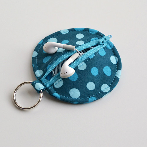 Circle Zip Earbud Pouch by yorkiemischief