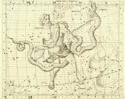 012-Ofiuco y la serpiente-Atlas Coelestis 1729- John Flamsteed-University of Michigan Shapiro Science Library