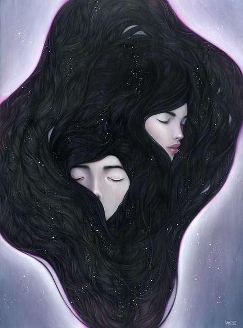 If I Could Hide In Your Dreams. 18" x 24".  Acrylic & Colored Pencils on Panel. ©2011. 