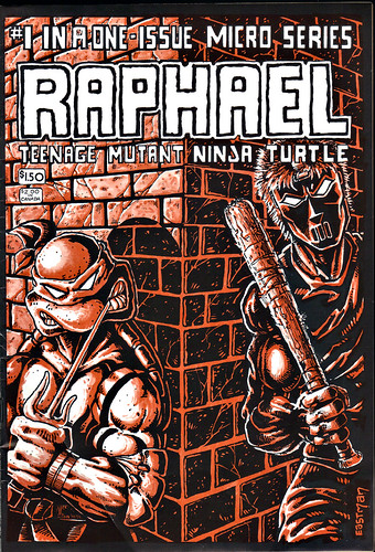 RAPHAEL, TEENAGE MUTANT NINJA TURTLE #1  { ORIGINAL MICRO SERIES } i // Front cover art by Eastman (( 1985 ))