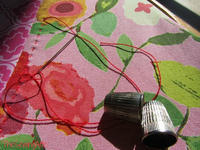 Hand-quilting in the sun