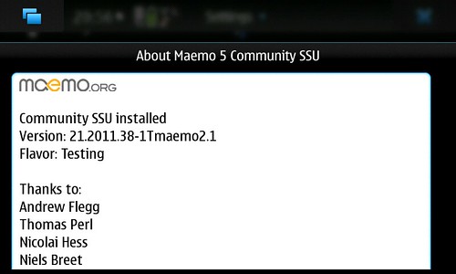 About Maemo5 CSSU Ver.21.2011.38-1Tmaemo2.1