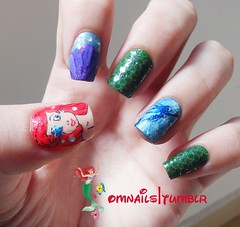 The Little Mermaid nails by OH MY NAILS