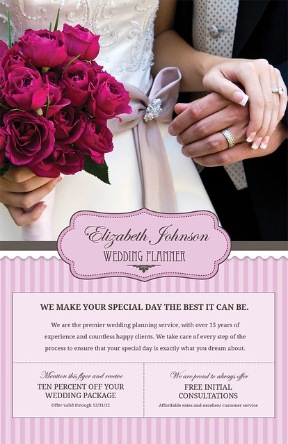 Customizable flyer for Wedding Planners Quality selfmarketing templates