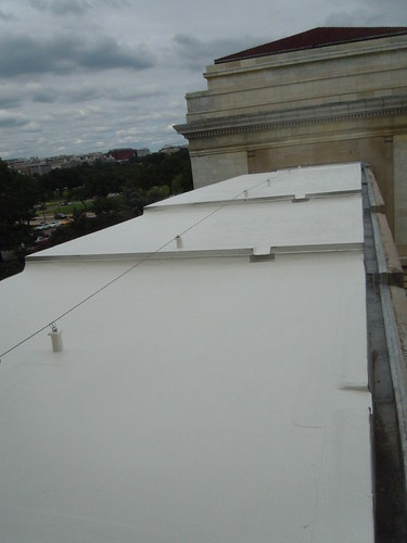 Photo of one of our new “Cool Roofs” (made from biobased materials) at the USDA HQ Complex Facility - helps save energy.