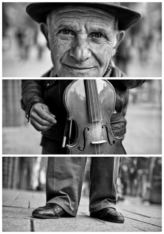 Triptychs of Strangers #26, The Fingercounting Violonist - Hamburg