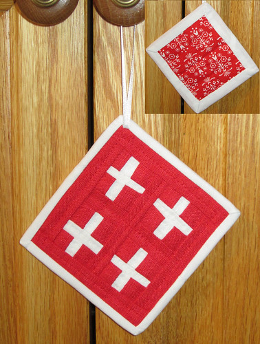 red crosses ornament front and back