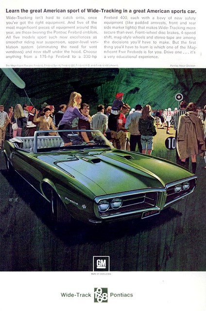 US magazine ad for the 1968 Pontiac Firebird 400 convertible