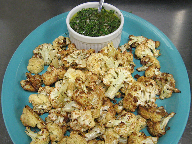 Roasted Cauliflower with Salsa Verde