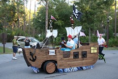 Pirate Ship Golf Cart in Parade