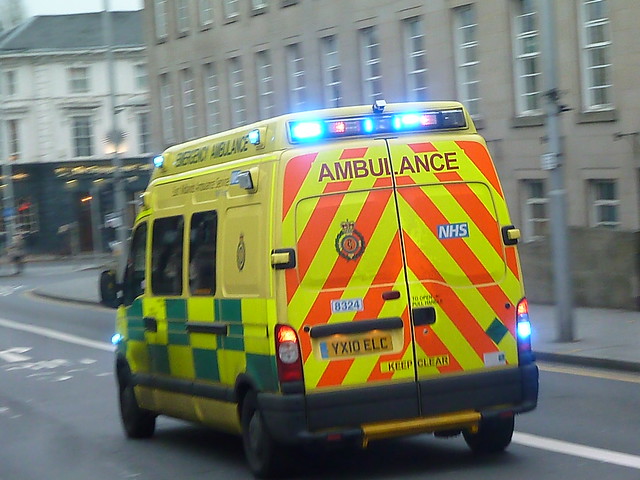East Midlands Ambulance Service Vauxhall Movano YX10 ELC Call Sign 8324 On A
