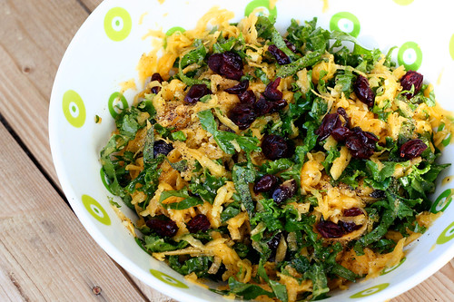 Raw Butternut Squash and Kale Salad